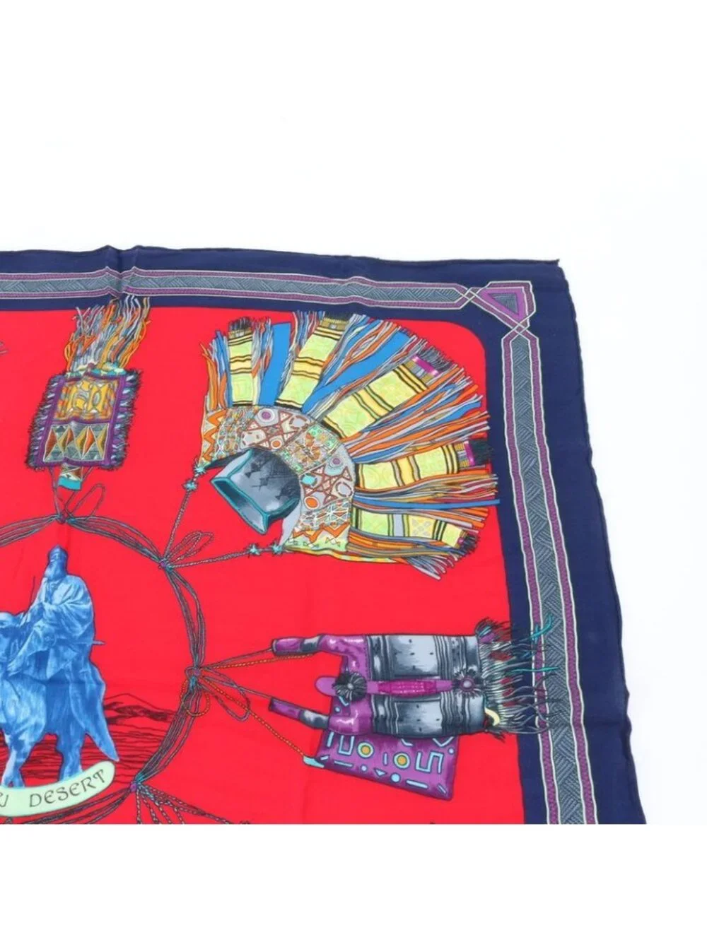 ★SOLD★ Hermes Tag Carre 90 Cuirs du Desert Leather Ornament Cashmere Scarf - Picture 3 of 7